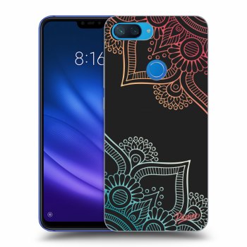 Picasee fekete szilikon tok az alábbi mobiltelefonokra Xiaomi Mi 8 Lite - Flowers pattern