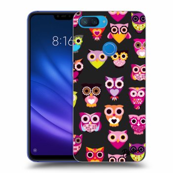 Picasee fekete szilikon tok az alábbi mobiltelefonokra Xiaomi Mi 8 Lite - Owls