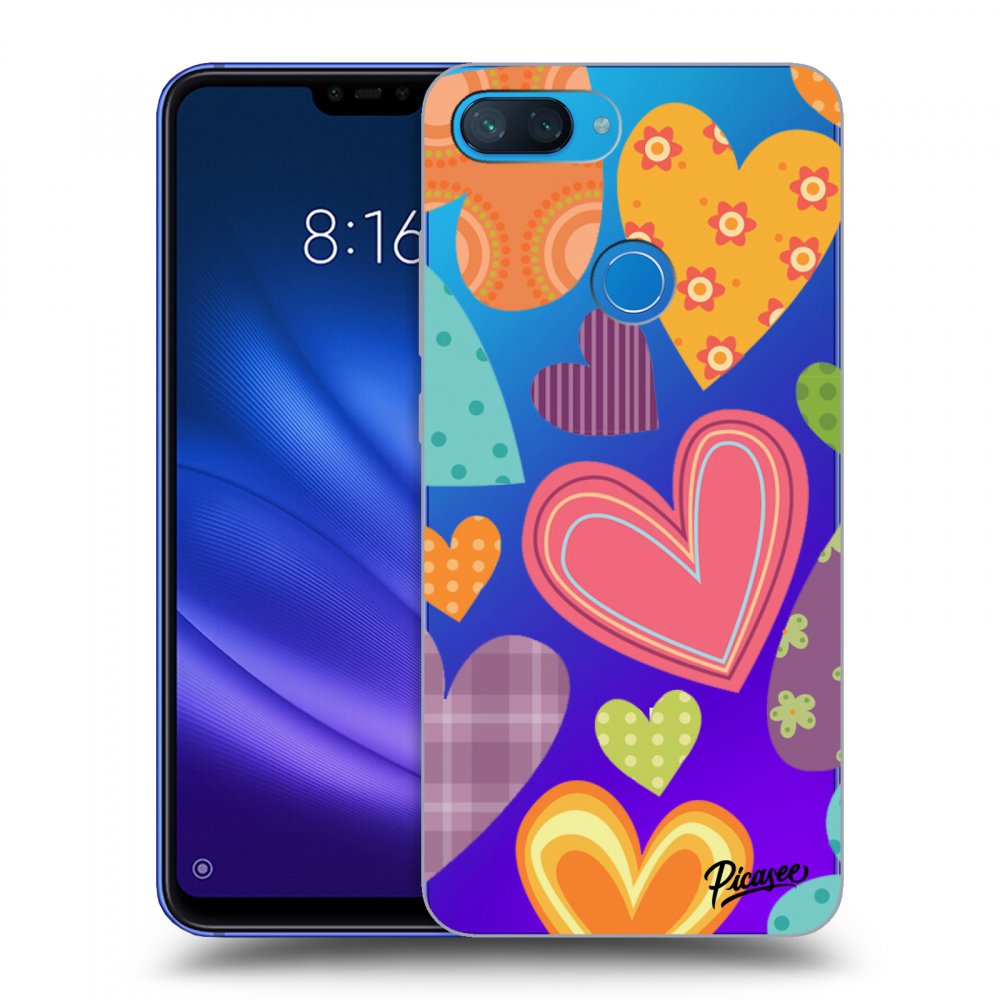 Picasee átlátszó szilikon tok az alábbi mobiltelefonokra Xiaomi Mi 8 Lite - Colored heart
