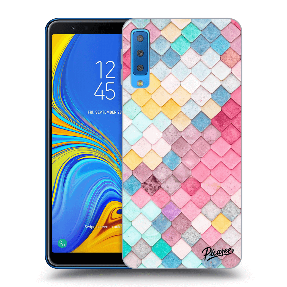 Picasee átlátszó szilikon tok az alábbi mobiltelefonokra Samsung Galaxy A7 2018 A750F - Colorful roof