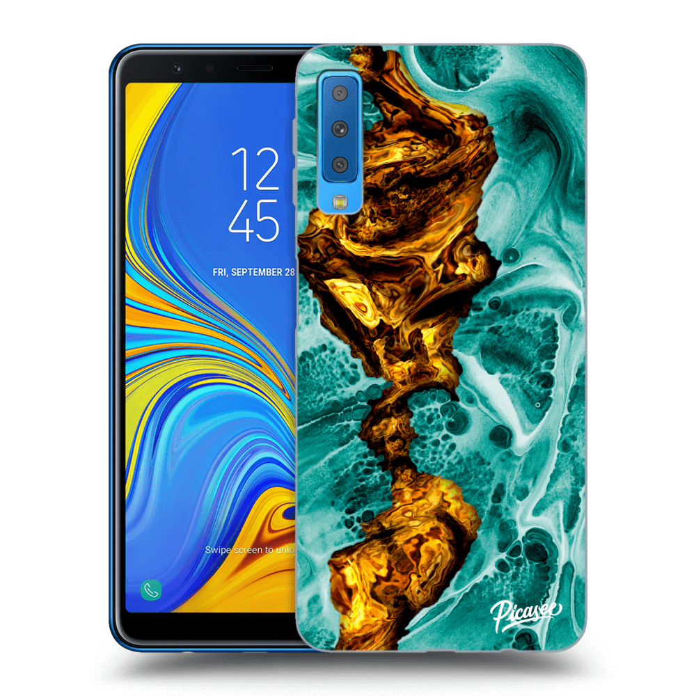 Picasee átlátszó szilikon tok az alábbi mobiltelefonokra Samsung Galaxy A7 2018 A750F - Goldsky