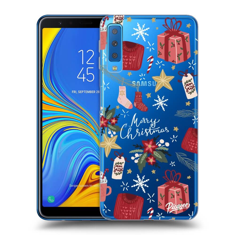 Picasee átlátszó szilikon tok az alábbi mobiltelefonokra Samsung Galaxy A7 2018 A750F - Christmas