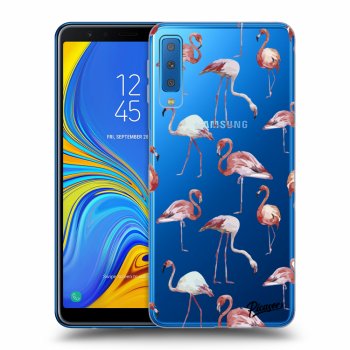 Picasee átlátszó szilikon tok az alábbi mobiltelefonokra Samsung Galaxy A7 2018 A750F - Flamingos