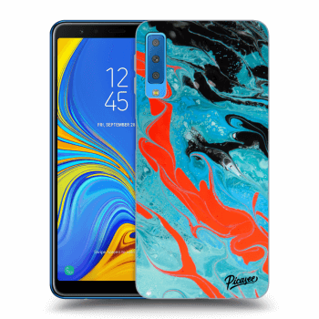 Picasee fekete szilikon tok az alábbi mobiltelefonokra Samsung Galaxy A7 2018 A750F - Blue Magma