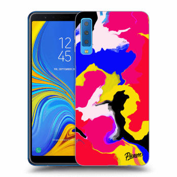 Picasee fekete szilikon tok az alábbi mobiltelefonokra Samsung Galaxy A7 2018 A750F - Watercolor