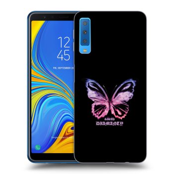 Picasee fekete szilikon tok az alábbi mobiltelefonokra Samsung Galaxy A7 2018 A750F - Diamanty Purple
