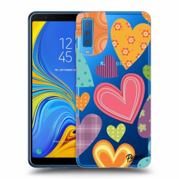 Picasee átlátszó szilikon tok az alábbi mobiltelefonokra Samsung Galaxy A7 2018 A750F - Colored heart