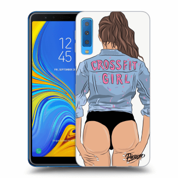 Picasee fekete szilikon tok az alábbi mobiltelefonokra Samsung Galaxy A7 2018 A750F - Crossfit girl - nickynellow