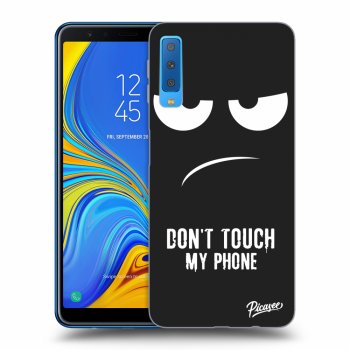 Picasee fekete szilikon tok az alábbi mobiltelefonokra Samsung Galaxy A7 2018 A750F - Don't Touch My Phone