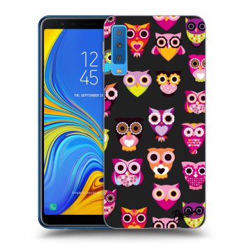 Picasee fekete szilikon tok az alábbi mobiltelefonokra Samsung Galaxy A7 2018 A750F - Owls