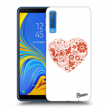 Picasee fekete szilikon tok az alábbi mobiltelefonokra Samsung Galaxy A7 2018 A750F - Big heart