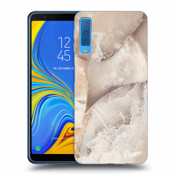 Picasee átlátszó szilikon tok az alábbi mobiltelefonokra Samsung Galaxy A7 2018 A750F - Cream marble