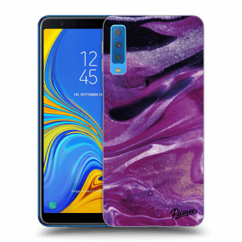 Picasee átlátszó szilikon tok az alábbi mobiltelefonokra Samsung Galaxy A7 2018 A750F - Purple glitter