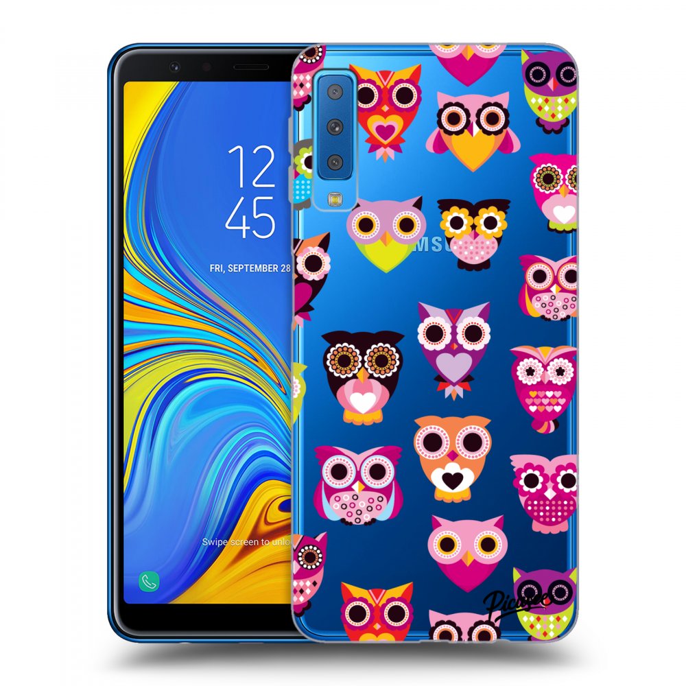 Picasee átlátszó szilikon tok az alábbi mobiltelefonokra Samsung Galaxy A7 2018 A750F - Owls