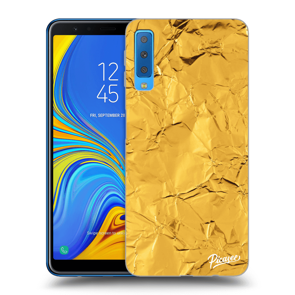 Picasee átlátszó szilikon tok az alábbi mobiltelefonokra Samsung Galaxy A7 2018 A750F - Gold