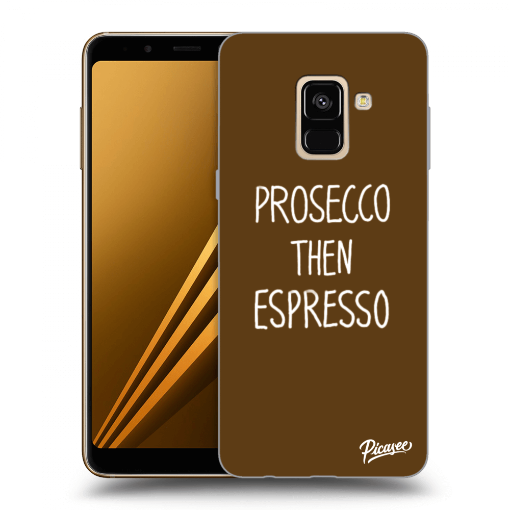 Picasee fekete szilikon tok az alábbi mobiltelefonokra Samsung Galaxy A8 2018 A530F - Prosecco then espresso