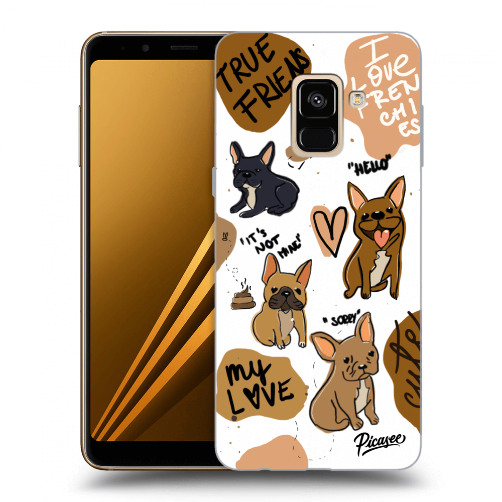 Picasee átlátszó szilikon tok az alábbi mobiltelefonokra Samsung Galaxy A8 2018 A530F - Frenchies