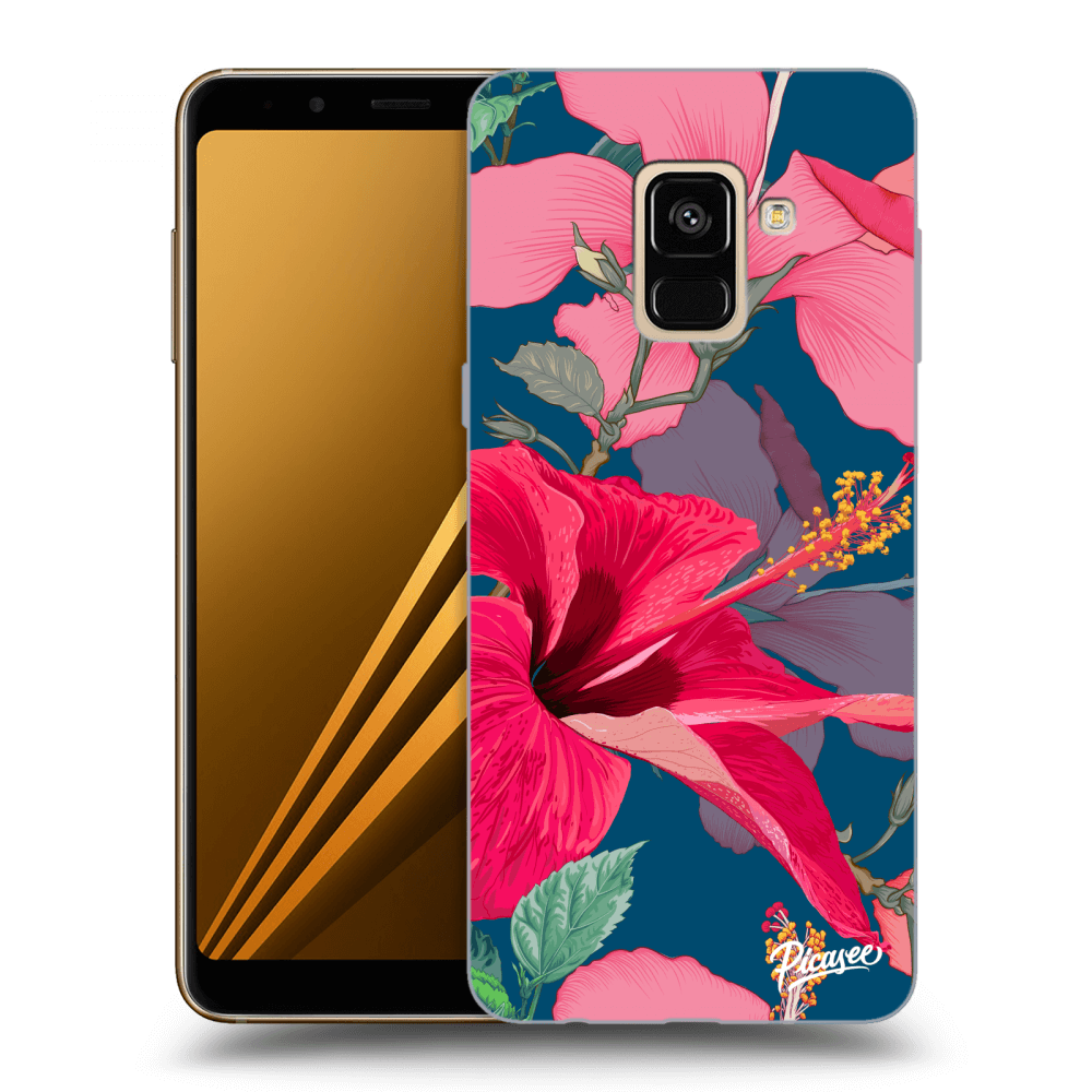 Picasee átlátszó szilikon tok az alábbi mobiltelefonokra Samsung Galaxy A8 2018 A530F - Hibiscus