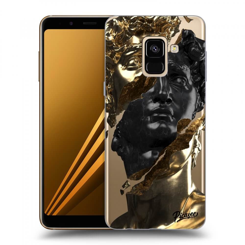 Picasee átlátszó szilikon tok az alábbi mobiltelefonokra Samsung Galaxy A8 2018 A530F - Gold - Black