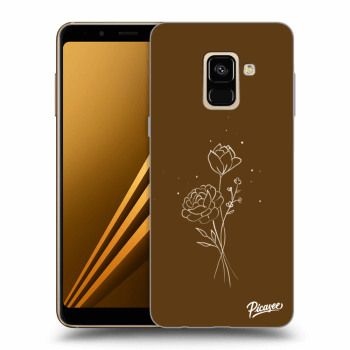 Picasee fekete szilikon tok az alábbi mobiltelefonokra Samsung Galaxy A8 2018 A530F - Brown flowers