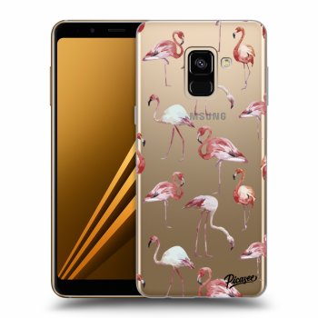 Picasee átlátszó szilikon tok az alábbi mobiltelefonokra Samsung Galaxy A8 2018 A530F - Flamingos