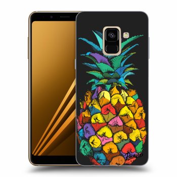 Picasee fekete szilikon tok az alábbi mobiltelefonokra Samsung Galaxy A8 2018 A530F - Pineapple