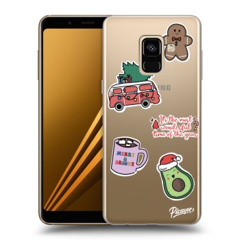Picasee átlátszó szilikon tok az alábbi mobiltelefonokra Samsung Galaxy A8 2018 A530F - Christmas Stickers