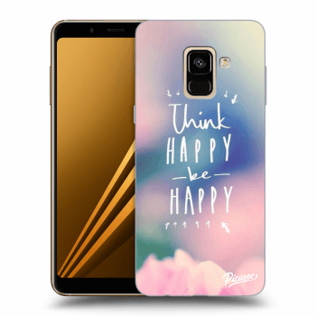 Picasee átlátszó szilikon tok az alábbi mobiltelefonokra Samsung Galaxy A8 2018 A530F - Think happy be happy