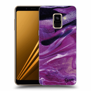 Picasee átlátszó szilikon tok az alábbi mobiltelefonokra Samsung Galaxy A8 2018 A530F - Purple glitter