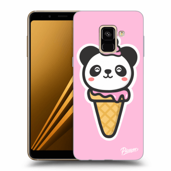 Picasee fekete szilikon tok az alábbi mobiltelefonokra Samsung Galaxy A8 2018 A530F - Ice Cream Panda