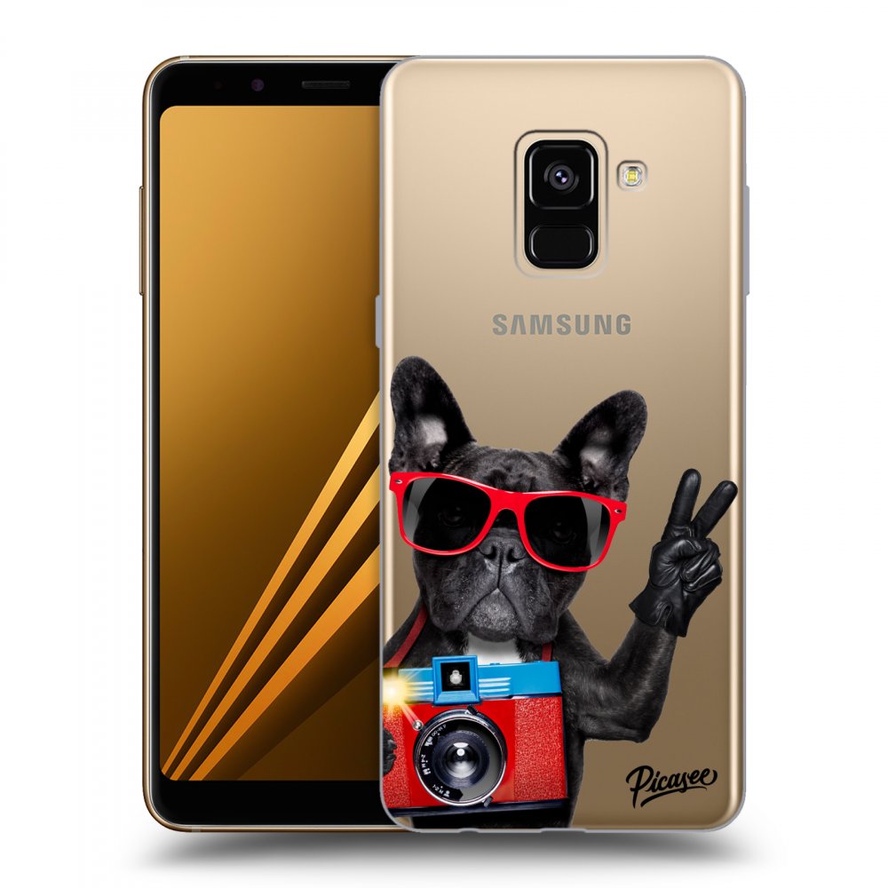 Picasee átlátszó szilikon tok az alábbi mobiltelefonokra Samsung Galaxy A8 2018 A530F - French Bulldog