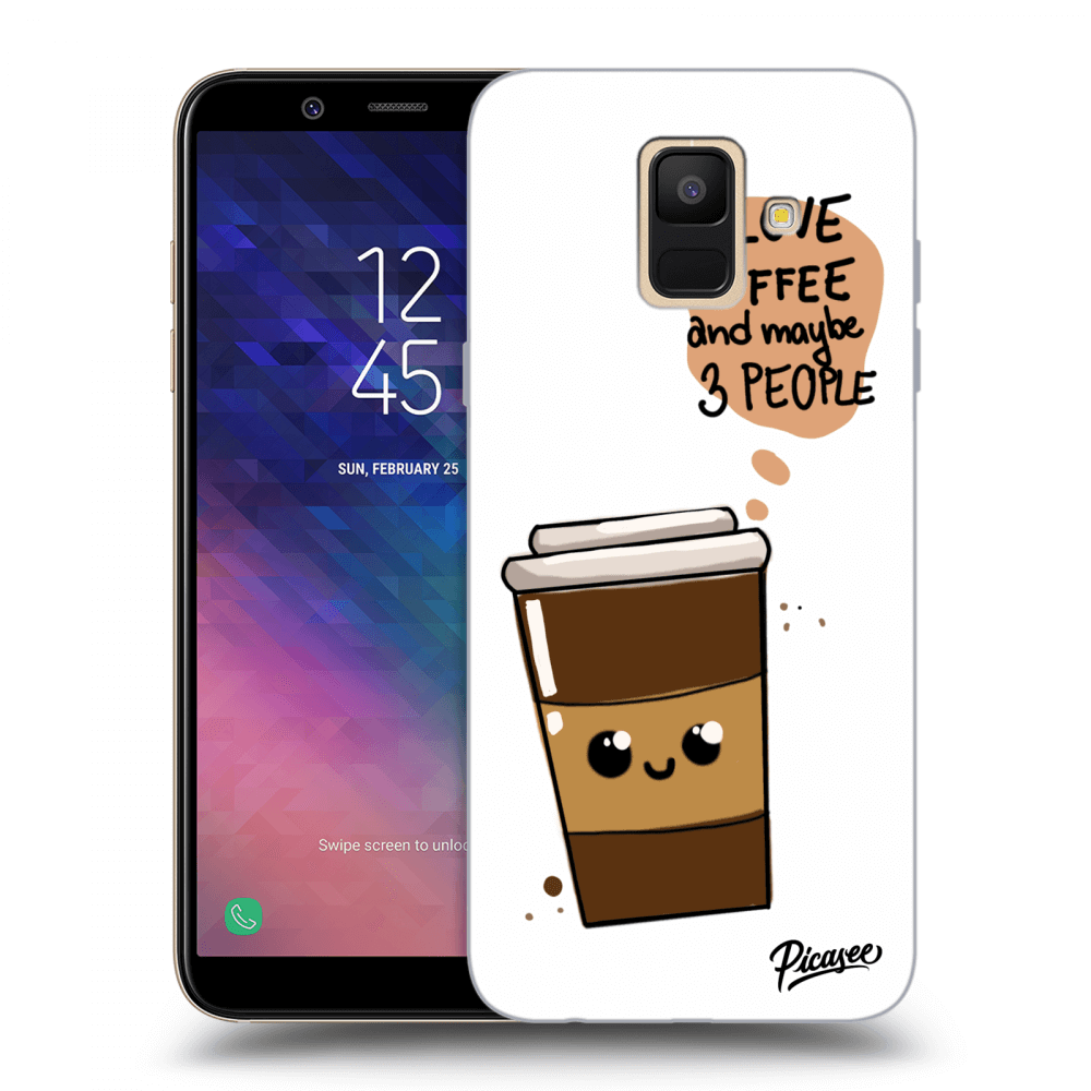 Picasee átlátszó szilikon tok az alábbi mobiltelefonokra Samsung Galaxy A6 A600F - Cute coffee