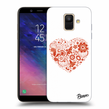 Picasee átlátszó szilikon tok az alábbi mobiltelefonokra Samsung Galaxy A6 A600F - Big heart