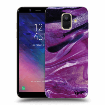 Picasee átlátszó szilikon tok az alábbi mobiltelefonokra Samsung Galaxy A6 A600F - Purple glitter