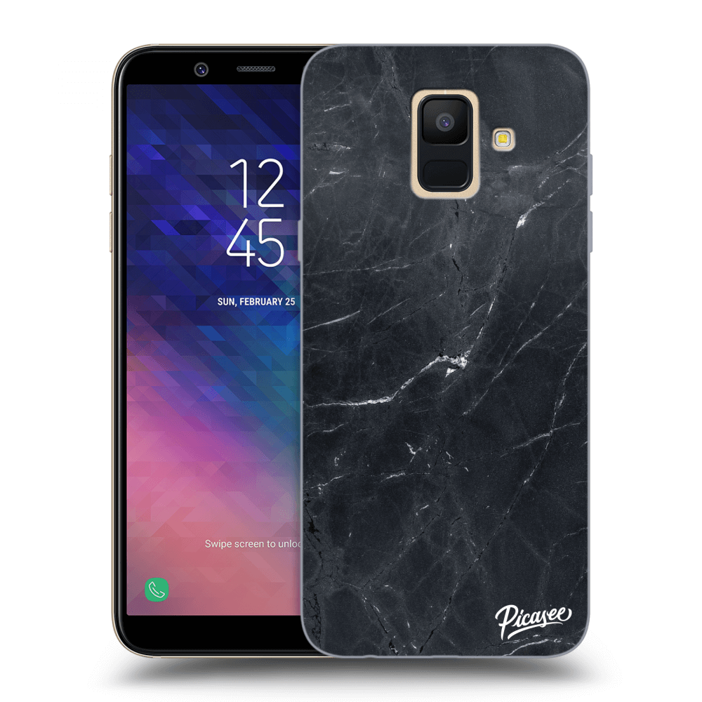 Picasee átlátszó szilikon tok az alábbi mobiltelefonokra Samsung Galaxy A6 A600F - Black marble
