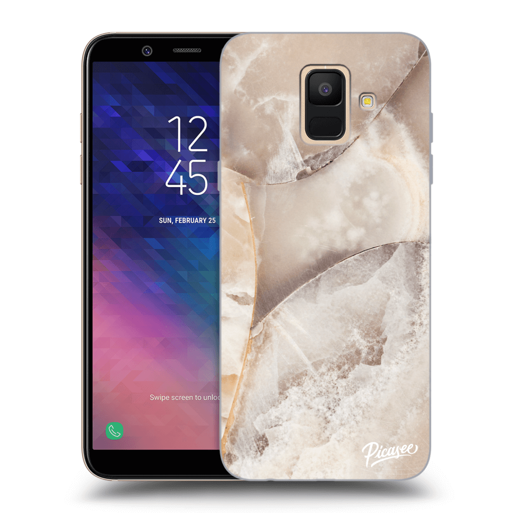 Picasee átlátszó szilikon tok az alábbi mobiltelefonokra Samsung Galaxy A6 A600F - Cream marble