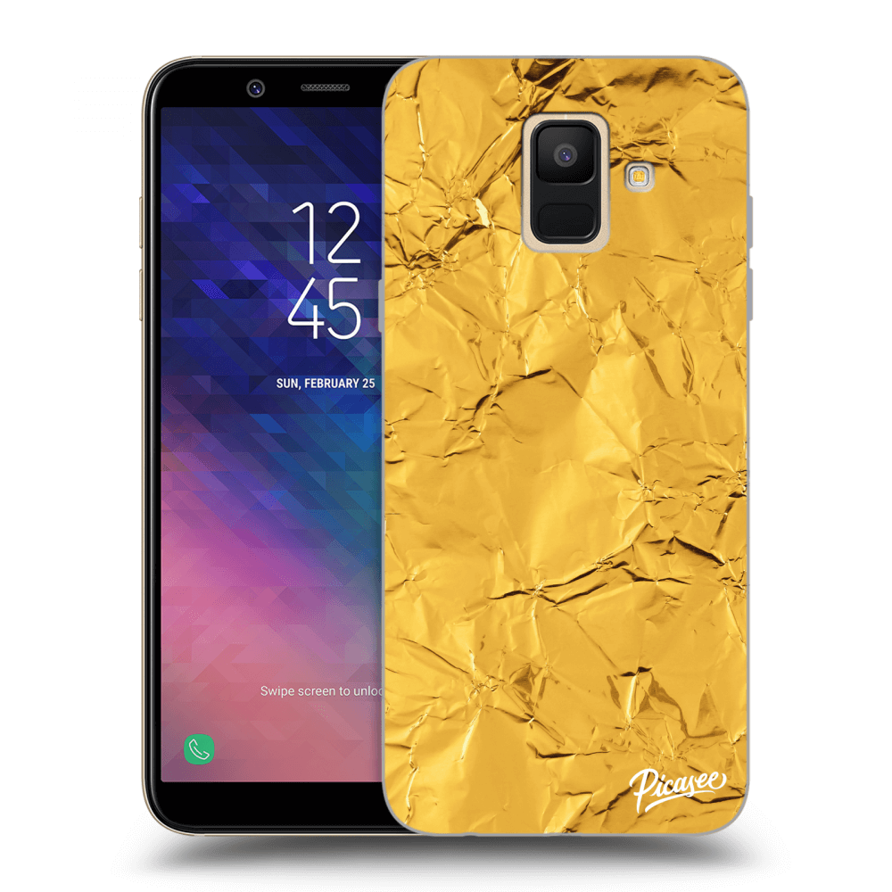 Picasee átlátszó szilikon tok az alábbi mobiltelefonokra Samsung Galaxy A6 A600F - Gold