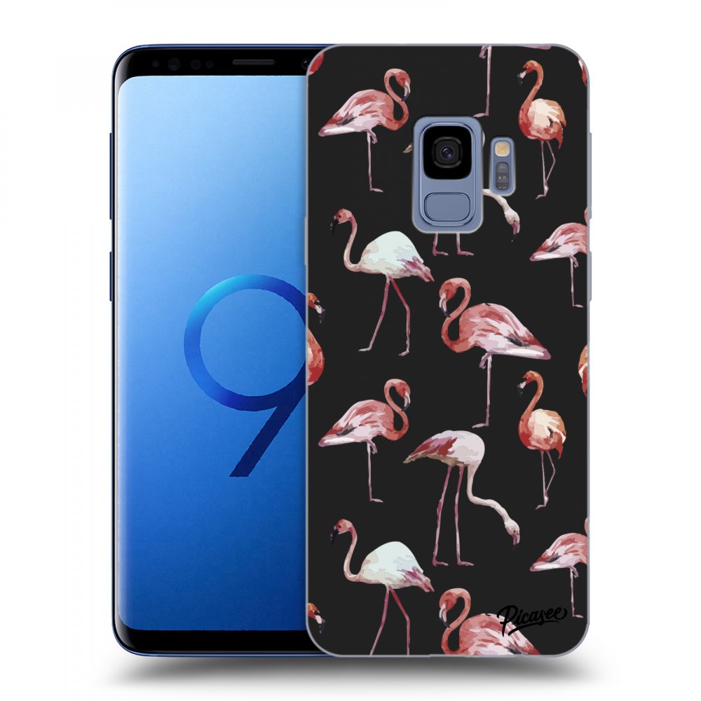Picasee fekete szilikon tok az alábbi mobiltelefonokra Samsung Galaxy S9 G960F - Flamingos