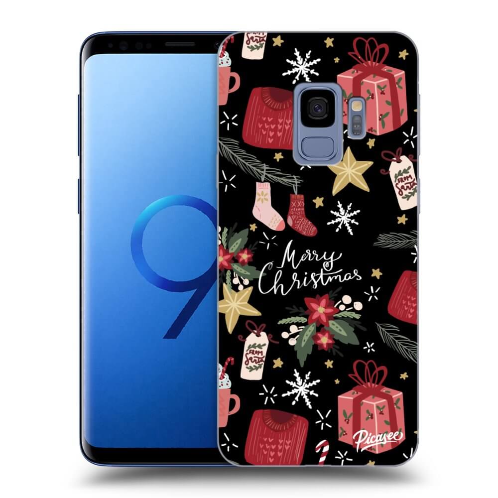 Picasee fekete szilikon tok az alábbi mobiltelefonokra Samsung Galaxy S9 G960F - Christmas
