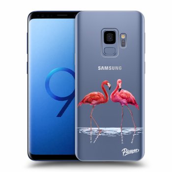Picasee átlátszó szilikon tok az alábbi mobiltelefonokra Samsung Galaxy S9 G960F - Flamingos couple