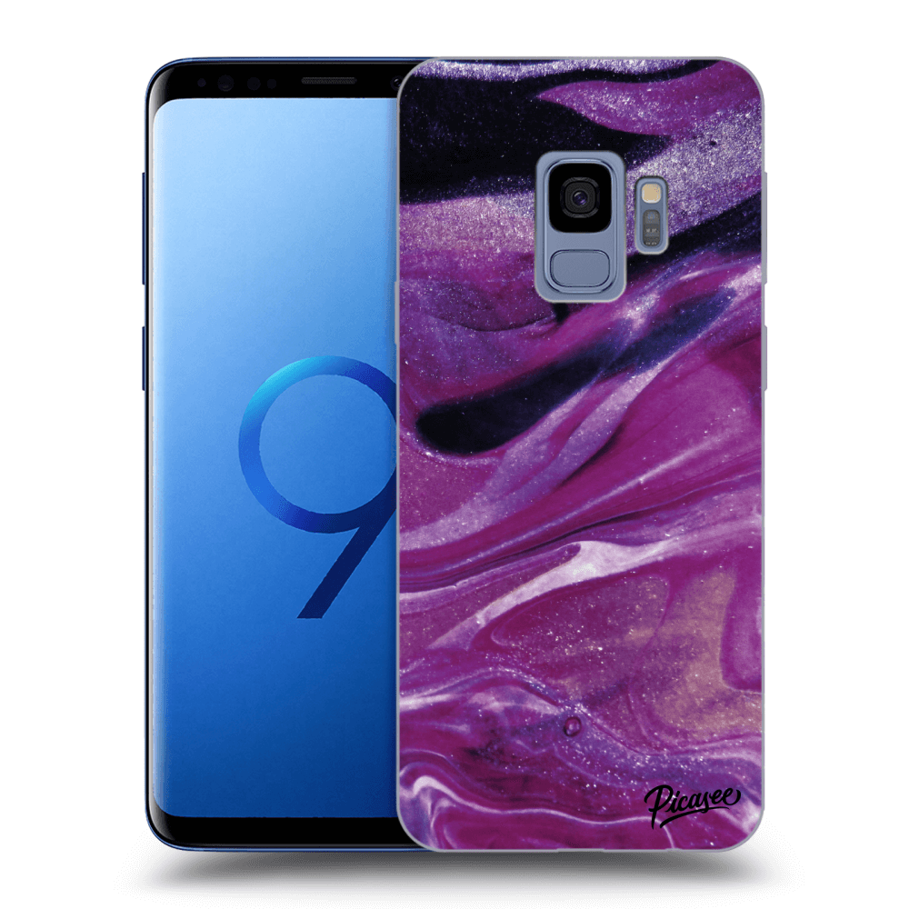 Picasee átlátszó szilikon tok az alábbi mobiltelefonokra Samsung Galaxy S9 G960F - Purple glitter