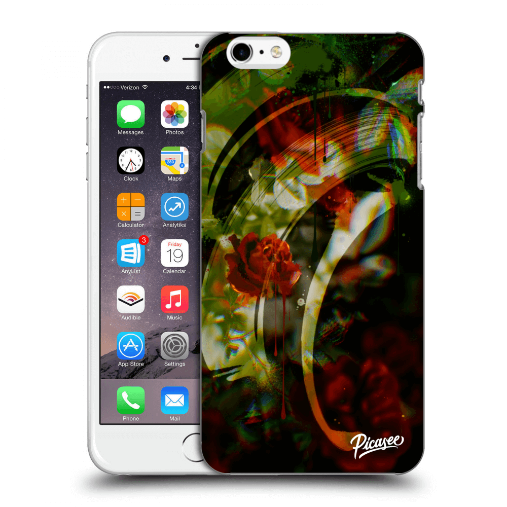 Picasee fekete szilikon tok az alábbi mobiltelefonokra Apple iPhone 6 Plus/6S Plus - Roses color