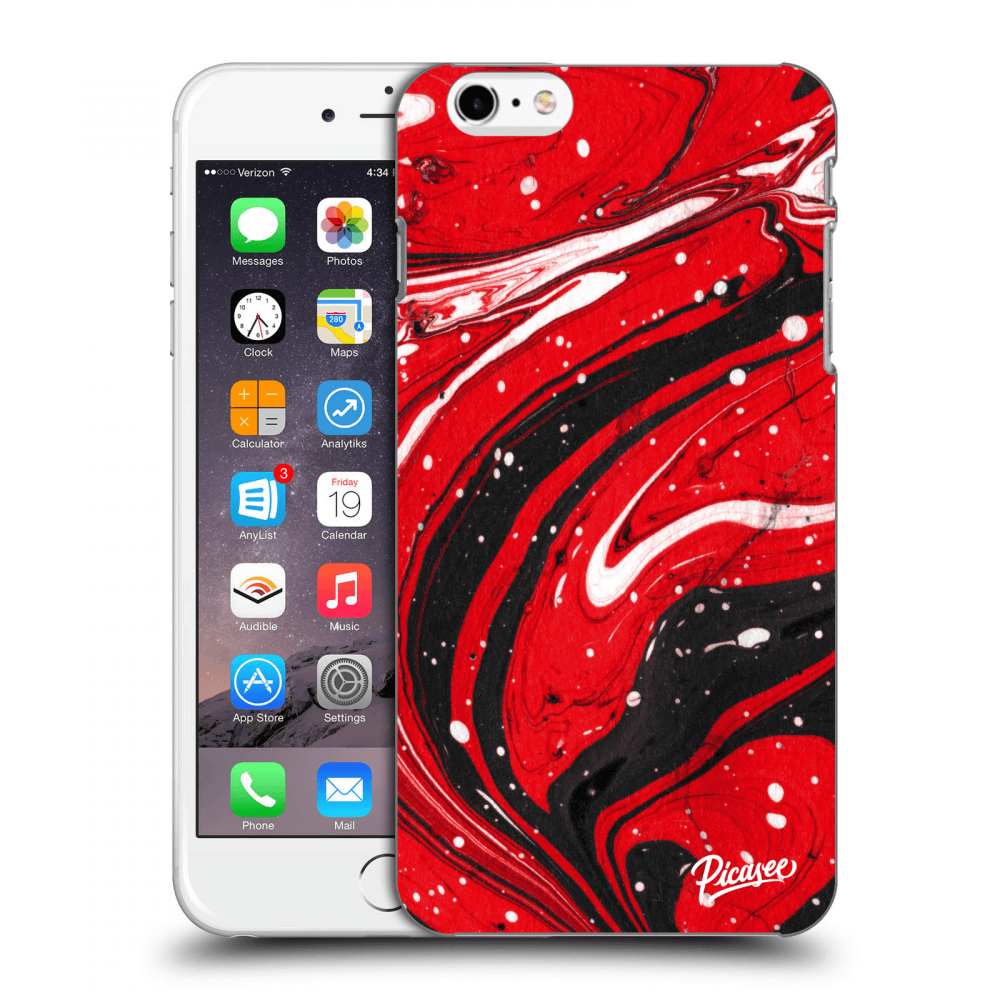 Picasee fekete szilikon tok az alábbi mobiltelefonokra Apple iPhone 6 Plus/6S Plus - Red black