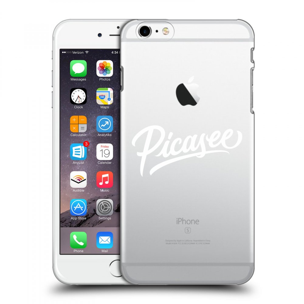 Picasee átlátszó szilikon tok az alábbi mobiltelefonokra Apple iPhone 6 Plus/6S Plus - Picasee - old logo - white