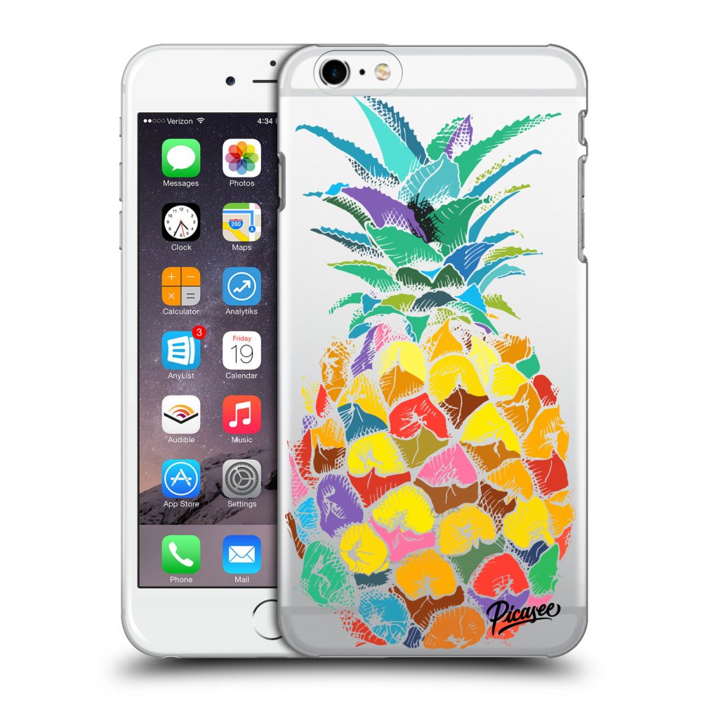 Picasee átlátszó szilikon tok az alábbi mobiltelefonokra Apple iPhone 6 Plus/6S Plus - Pineapple