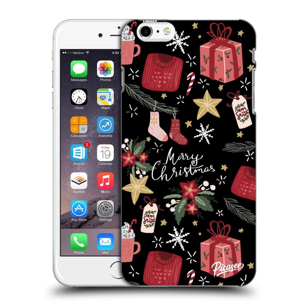 Picasee fekete szilikon tok az alábbi mobiltelefonokra Apple iPhone 6 Plus/6S Plus - Christmas