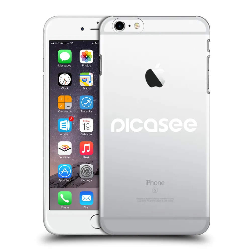 Picasee átlátszó szilikon tok az alábbi mobiltelefonokra Apple iPhone 6 Plus/6S Plus - Picasee - new logo - white