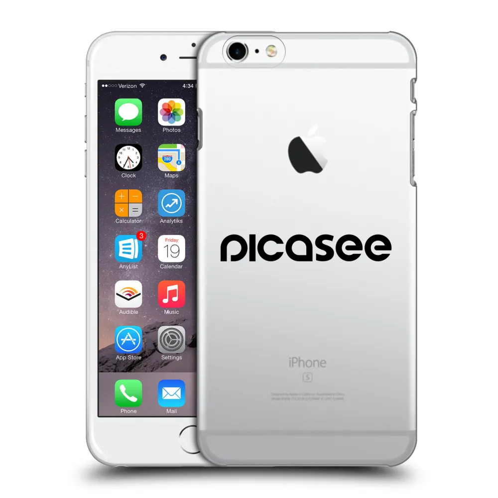 Picasee átlátszó szilikon tok az alábbi mobiltelefonokra Apple iPhone 6 Plus/6S Plus - Picasee - new logo - black
