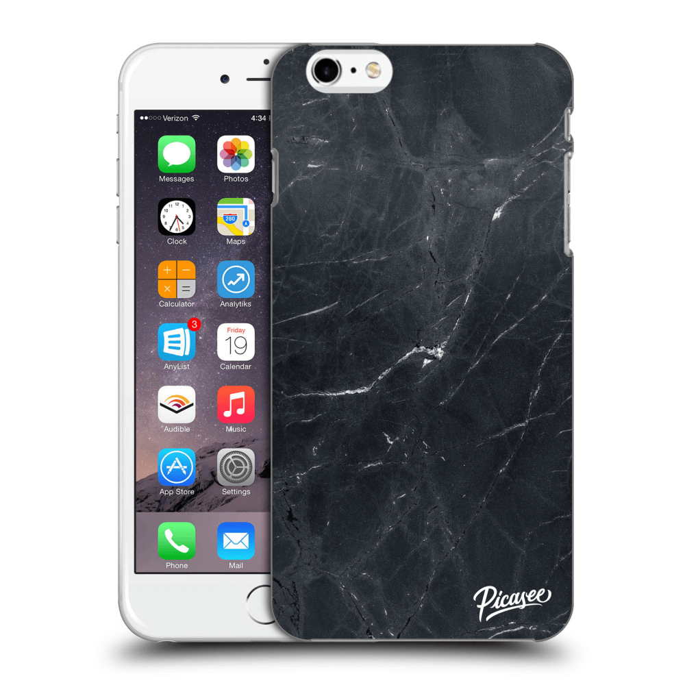Picasee fekete szilikon tok az alábbi mobiltelefonokra Apple iPhone 6 Plus/6S Plus - Black marble