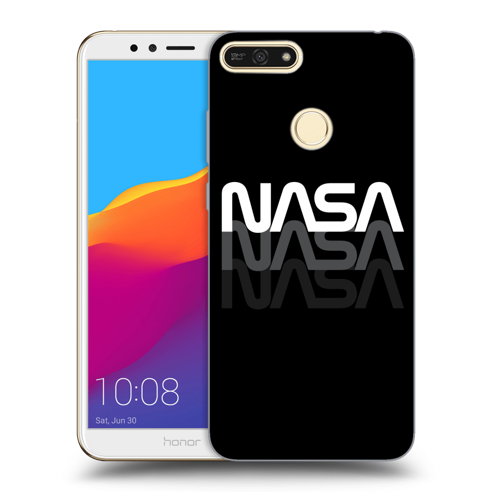 Picasee fekete szilikon tok az alábbi mobiltelefonokra Honor 7A - NASA Triple